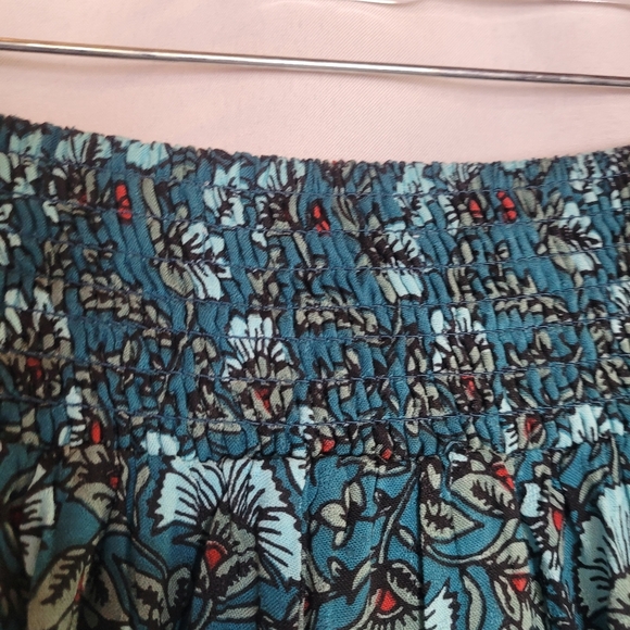 NWT Band of the Free Elise Teal Floral Wide Leg Pullon Pants Women's Size Small - Picture 6 of 10